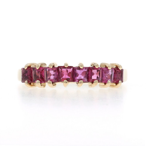 Yellow Gold Ruby Eight-Stone Band - 14k Square 1.12ctw Ring